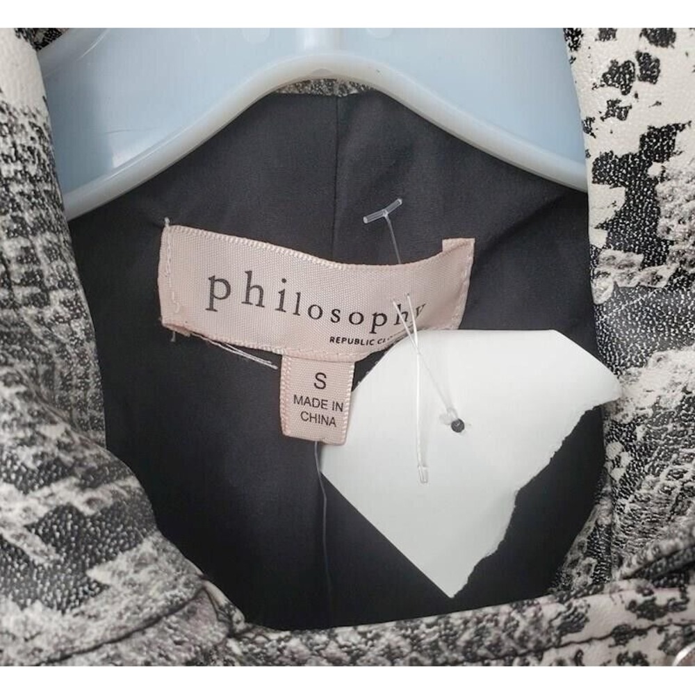 Philosophy Women's Biker Jacket Snake Python Faux… - image 4
